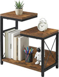 Desk Shelf Organizer, Small Desktop Bookshelf for Desk, Wood Table Top Shelves, Desktop Organizer Shelf for Office, Desk Decor, Nightstand, Home, Corner, 3 Tier Rustic Brown