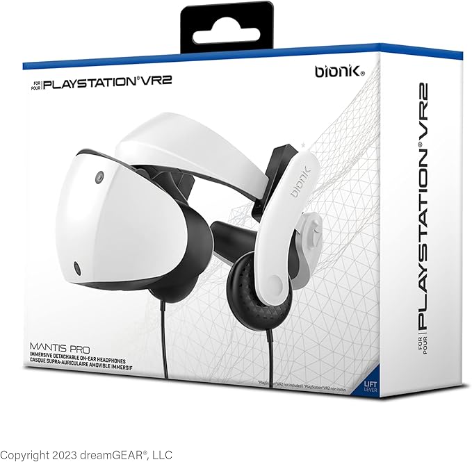 Bionik Mantis Attachable VR Headphones: Compatible with PlayStation VR2, Adjustable Design, Connects Directly to PSVR, Hi-Fi Sound, Sleek Design/PS4/PS5
