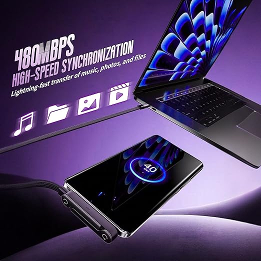240W Braided Fast Charge Cable with Built-in Phone Stand, Portable Charger Cable with Invisible Stand,USB C to USB C Fast Charging Cable 90 Degree Right Angle, Foldable Charger Cord with Hidden Holder