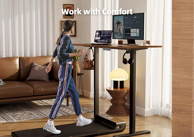 YDN Electric Standing Desk with Cable Management – Rustic Brown (40")