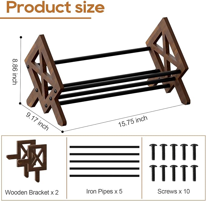 Desktop Bookshelf Organizer, Wood Office Tabletop Book Storage Rack, Tilting Bookcase for Books/CDs/Magazine Display (Black)