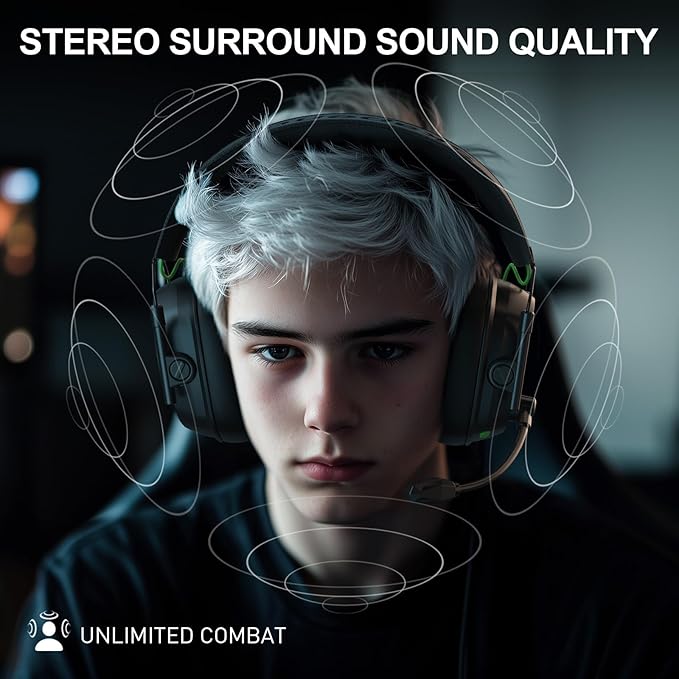 Wireless Gaming Headset for PS5, PS4, PC, Switch – 2.4GHz & Bluetooth Headphones with Mic, 20ms Low Latency, 3D Stereo Sound, ENC Noise Canceling, RGB Lighting, 50H Battery Life
