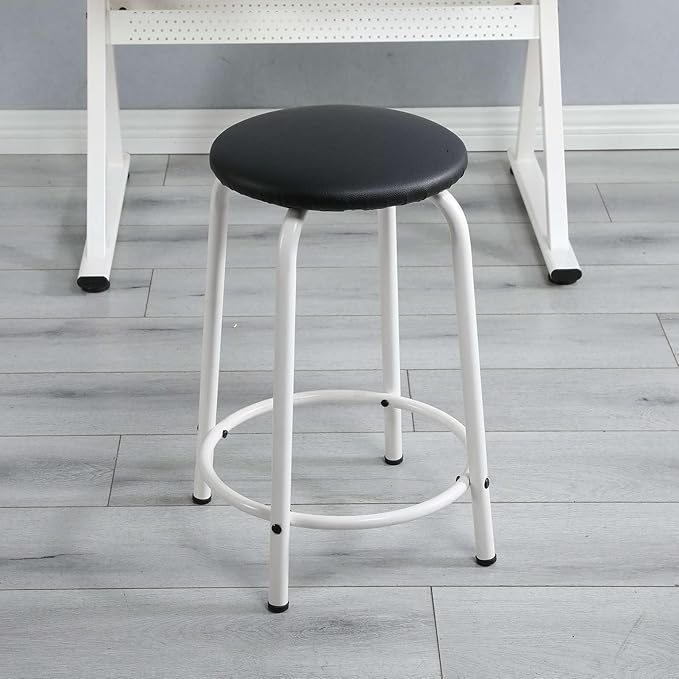 Drafting Table with Stool, Modern Adjustable Tempered Glass Printing Artwork Desk for Art Studio Home Office School