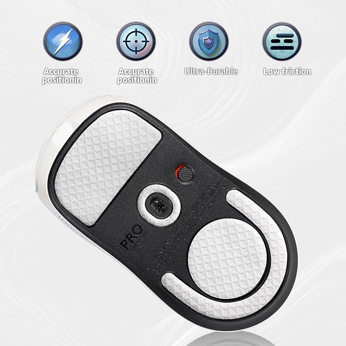 PTFE Mouse Skates for Logitech G PRO X Superlight 2 / G PRO X Superlight 2 SE/G PRO X2 Superstrike, Ultra-Smooth Rounded Edge Gaming Mouse Feet Replacement, White with Cleaning Tools