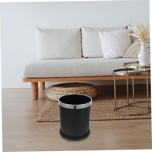 Slim Garbage Can Removable Inner Bucket Fire-Resistant Trash Bin for Kitchen Bedroom to Clean Spacious Waste Container for Desktop Use
