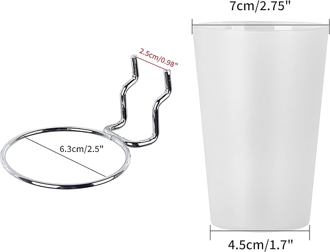 Kuhome 6 Set Pegboard Hooks with Cups, Ring Style Bins with Rings, Pegboard Cup Holder Accessories for Organizing Storage (Transparent)