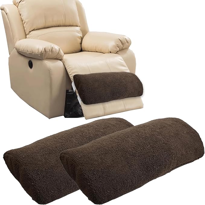 S-SNAIL-OO Recliner Leg Rest Cushion Sofa Footrest Pillow (23 x 10 x 2 in) Multi Purpose Half Moon Foot Pillow Under Knee Pillow for Leg, Neck, Waist, Ankle Support (2Pcs, Brown)