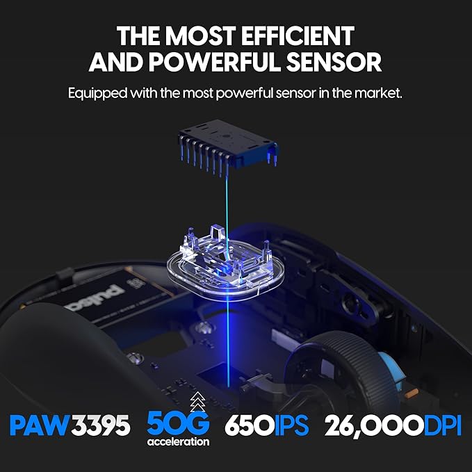 Pulsar Gaming Gears X2 v2 Wireless Gaming Mouse, Ultra Lightweight 1.87 oz (53 g), Symmetrical, Optical Switch, 2.4 Ghz 1 ms, 26000 DPI, PAW3395 Sensor (Medium, Wireless, Black) (Renewed)