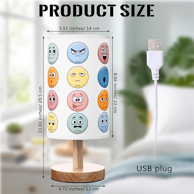 Glooglitter Classroom Lamp Calming Corner Decor Cozy Center 11.61 Inches Small Bedside Desk Lamp USB Rainbow Reading Book Center Supplies for Home Bedroom Playroom Nursery