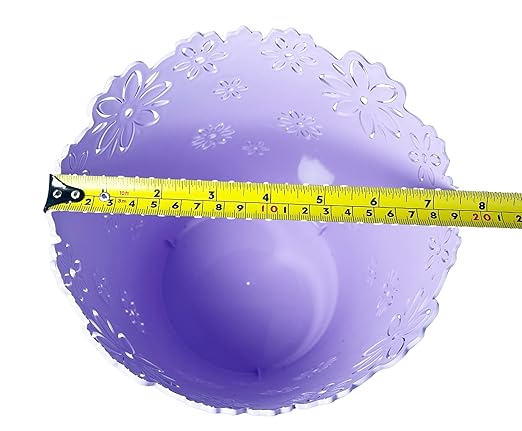 Wastebasket, Hollow Flower Shape Plastic Lidless Wastepaper Baskets Trash Can (Purple, Medium)