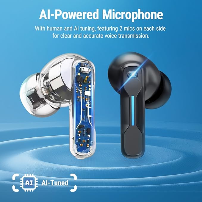 Middle Rabbit SW5 Wireless Gaming Earbuds with Mic, Compatible with PC PS5 PS4 Desktop VR, Computer Headphones, 2.4G Dongle & Bluetooth 5.4 Dual-Mode, 4 Built-in Microphones, 20ms Low Latency