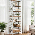 HOMISSUE Bookcase,7-Tier Tall Bookshelf Metal Bookcase and Bookshelves, Free Standing Storage Modern Bookshelf for Home Office Living Room and Bedroom, White