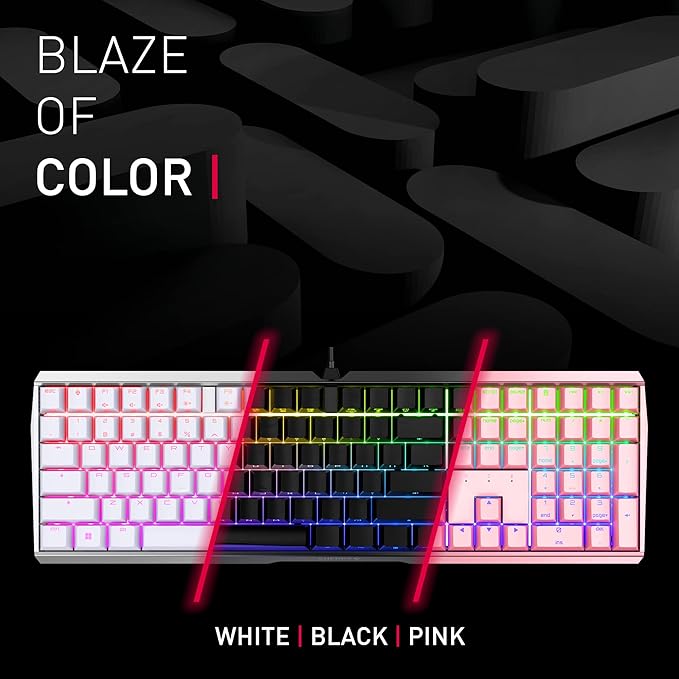 Cherry MX 3.0S, Wired Mechanical Gaming Keyboard, Robust Aluminum Housing, RGB-Lighting, Full Key Rollover, Anti Ghosting, MX2A Silent RED Switches, Black