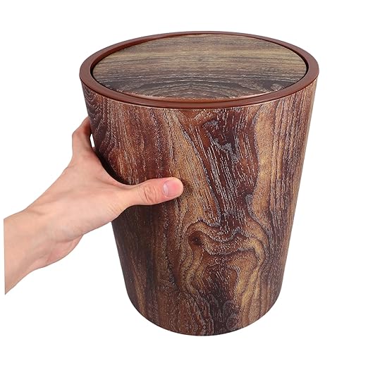 Slim Trash Can Rotating Lid Bedroom Bin Lid Office Garbage Can Desktop Waste Basket Home Office Waste Bin