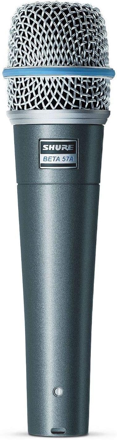 Shure BETA 57A Instrument Microphone - Supercardioid Dynamic Mic for Vocal and Instrumental Applications with High Output Neodymium Element, Durable Steel Mesh Grille and Shock Mount