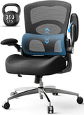 Ergonomic Office Chair - Office Desk Chair with Adjustable Lumbar Support - Mesh Comfy Chair with Flip-Up Arms - Heavy Duty Gaming Chairs for Adults Home and Business