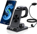 Wireless Charger for Samsung Charging Station with Clock for Samsung Galaxy S25 Ultra/S24 Ultra/Z Flip 7/Fold 6/Bud, 3 in 1 Android Charging Station, Watch Charger for Samsung Galaxy Watch 8/7/6/5Pro