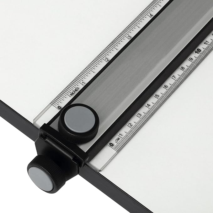 Acurit Multi-Angled 24”x36” PXB Drawing Board for Artists and Designers - Portable Tabletop Workspace, Drawing, Sketching, Drafting, Painting - Portable Laminated Surface w/Ruler & Parallel Motion Bar