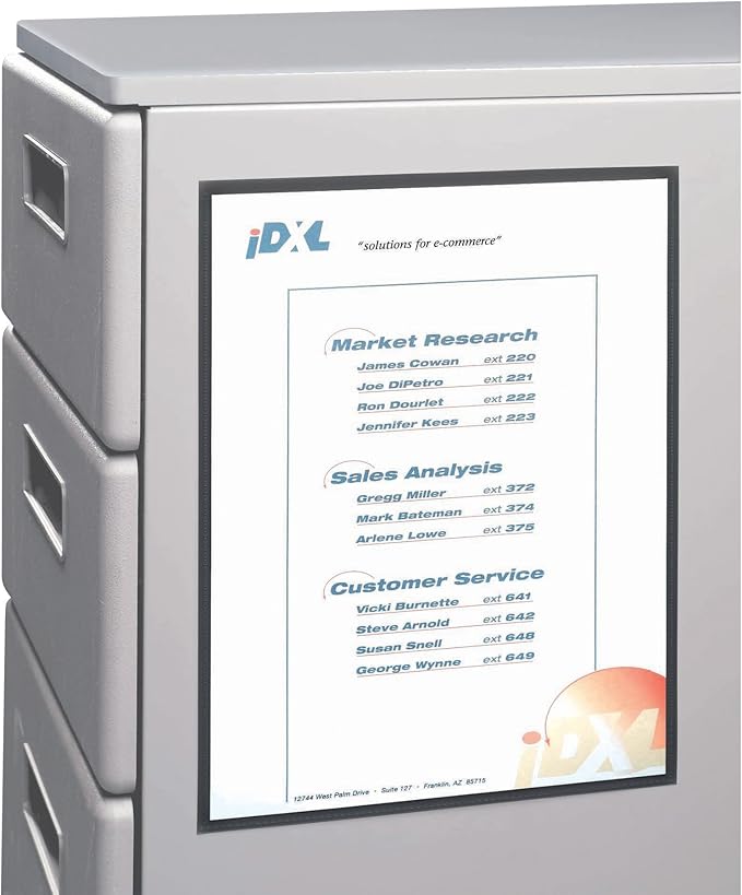 C-Line Magnetic Cubicle Keepers for Metal and Whiteboard Surfaces, Clear, 8.5 x 11 Inches, 2 per Pack (37911)