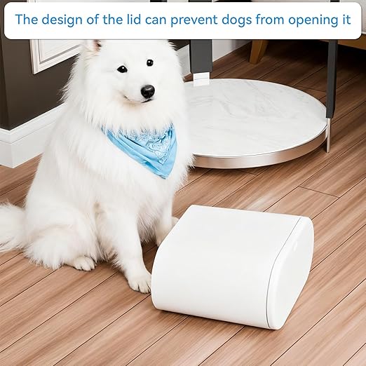White 12 Liter Rectangular Plastic Small Garbage Can With Lid,2 Pack 3.17 Gallon Slim Bathroom Trash Can with Lid and Dog Proof Garbage Can and Wastebasket,Lidded Trashcan for Bedroom,Rv,Dorm,Office