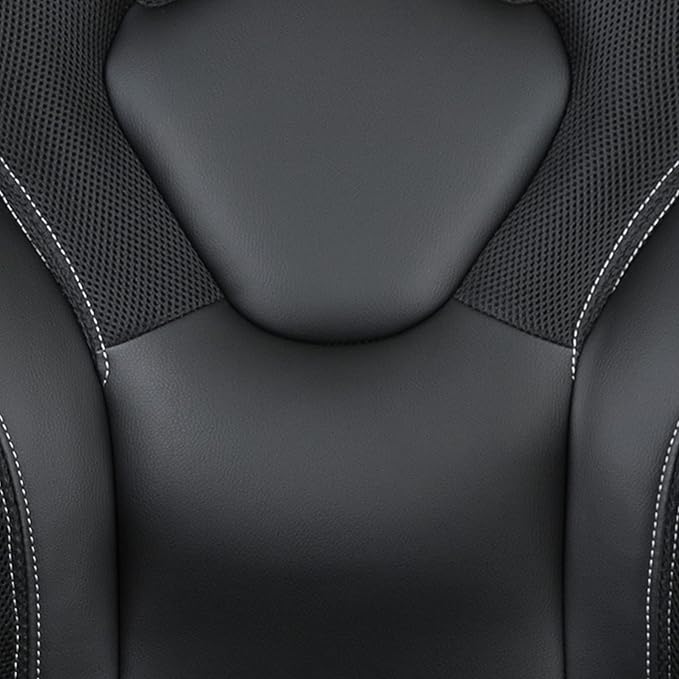 Flash Furniture Gaming Desk and Black Racing Chair Set/Cup Holder/Headphone Hook/Removable Mouse Pad Top - 2 Wire Management Holes