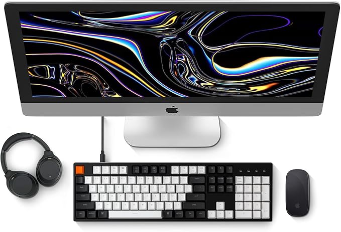 Keychron C2 Full Size Wired Mechanical Keyboard for Mac, Hot-swappable, Gateron G Pro Red Switch, RGB Backlight, 104 Keys ABS keycaps Gaming Keyboard for Windows, USB-C Type-C Braid Cable