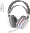 AULA G7 Wireless Gaming Headset with Detachable Noise Canceling Mic, 40mm Driver, BT5.3 Gaming Headphones with RGB Light, 10ms Latency, 60Hr Battery, PC Gaming Headset for PS5,PS4, Switch,Xbox,PC