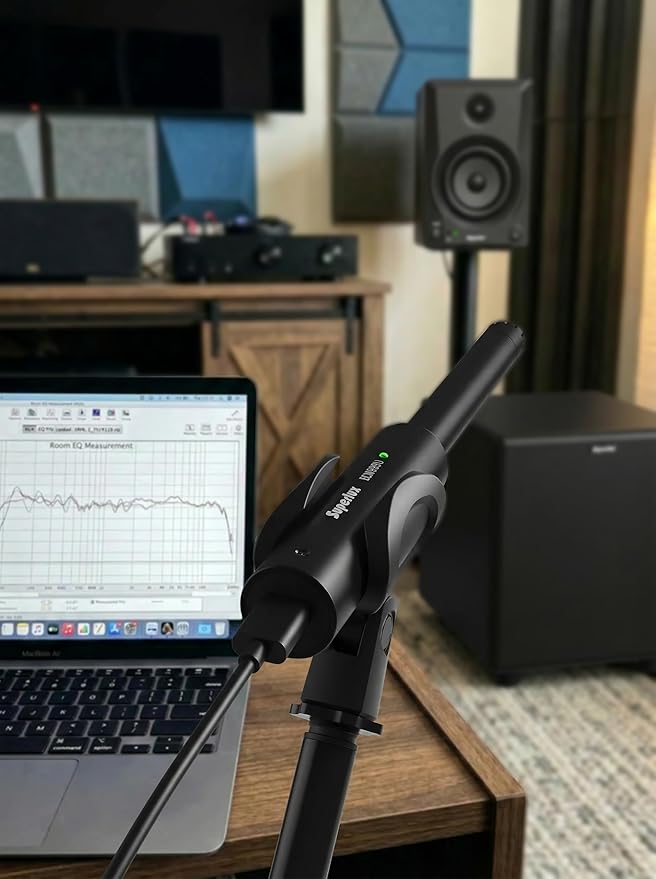 Superlux ECM999U USB Measurement Microphone Set, Omni Free-Field Condenser Mic for Room Acoustic Analysis, Speaker Testing, Measurement & Recording, USB-C Plug-and-Play, 24-Bit/48kHz, Win/Mac