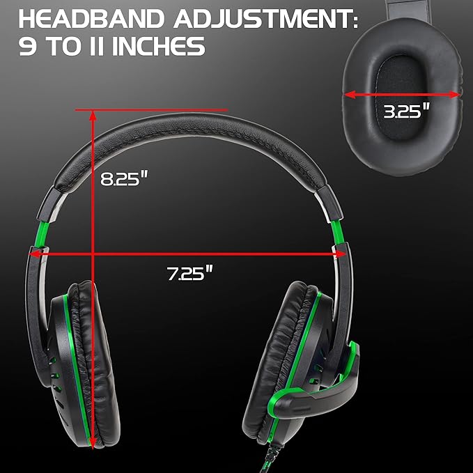ENHANCE GX-H5 School Headset with Microphone — Perfect for Remote Learning, Study Sessions, and in-Class Listening — Volume Control, USB + 3.5mm, Comfortable Over-Ear Noise-Isolating Design (Green)