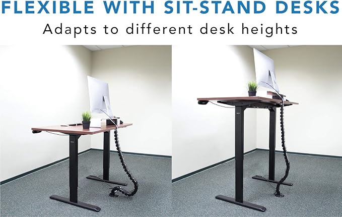 Mount-It! Cable Management Spine, Desk Cord Organizer Vertebrae, Keeps Power and AV Cords Safe and Organized, 50 Inch Long Modular Wire Management Tray, Black