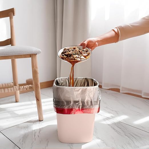 Small Trash Can - Plastic Waste basketbin - for Office,Home,Bathroom,Kitchen - 1.8 Gallon - Khaki