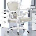 ALLGOD Ergonomic Office Chair, Breathable Mesh Ergonomic Desk Chair with Adjustable Lumbar Support, Flip-up Armrests, Computer Chairs Comfortable for Home, Office, Work, 300lbs, White, Upgrade