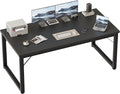 Mericonia 54 Inch Computer Desk, 1" Thick Heavy Duty Industrial Office Desk, Modern Simple Study Writing Table for Home Office Bedroom Workstation, Black
