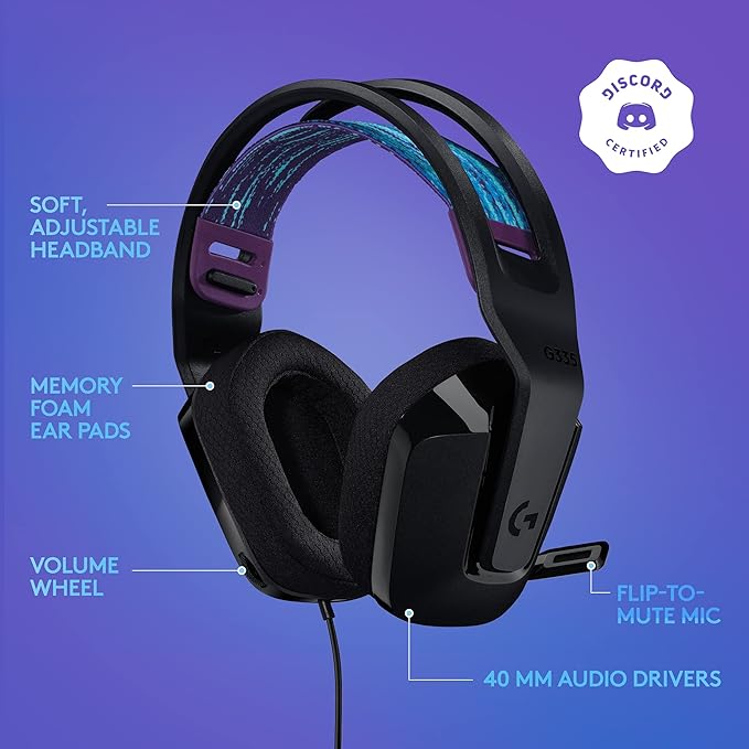 Logitech G335 Wired Gaming Headset + Yeti Orb RGB Gaming Microphone with LIGHTSYNC, USB Mic - Black