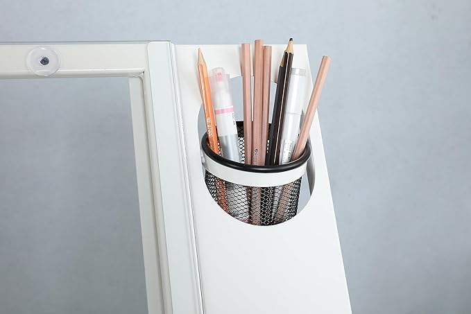 Glass Drafting Table Art Desk – Adjustable Professhional Artwork Drawing Drafting Table Desk, Glass-Topped Art Table for Craft Station Studio Home Office School w/Drawers (White)