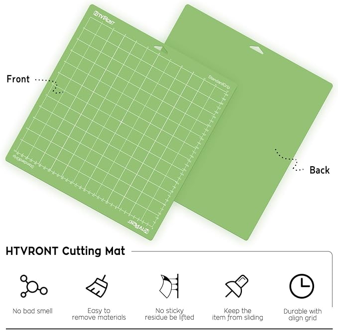 HTVRONT Standard Grip Cutting Mat, 6 Pack Cutting Mat 12x12 Compatible with Cricut Maker 3/Maker 4/Maker/Explore 3/4/Air 2/One, Standard Adhesive Sticky Quilting Cutting Mats Replacement Accessories