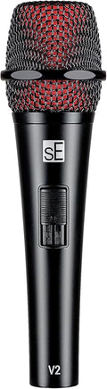 SE ELECTRONICS V2 Switch Dynamic Microphone for Singing, Speech, Instruments & Studio Recording - Supercardioid XLR Handheld Vocal Microphone with an On/Off Switch & Rugged All-Metal Housing