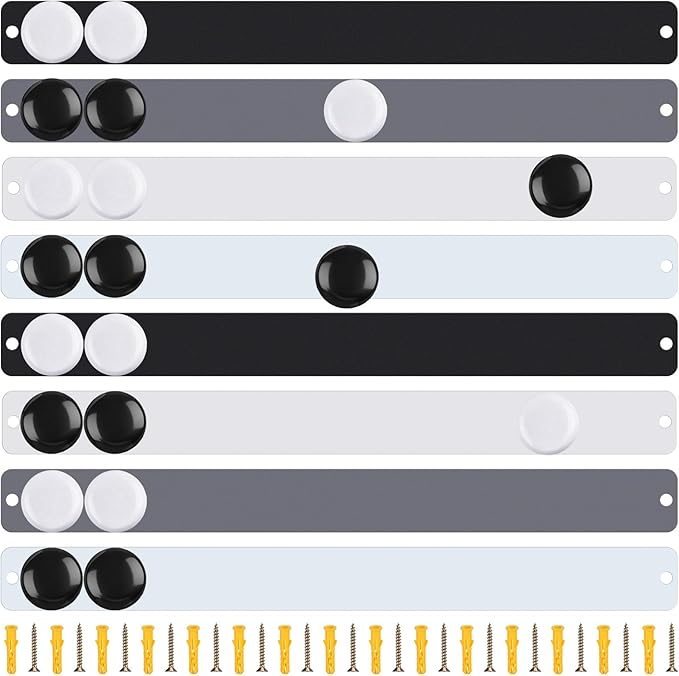 8 Pcs Stainless Steel Magnetic Bulletin Strips with 20 Magnets Magnetic Self Adhesive Display Board for Wall Office School Memos Photos Notes
