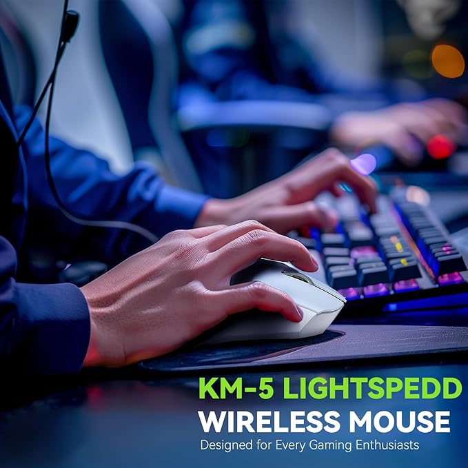 YPBDAN Gaming Mouse, Wireless Mouse Gaming for Laptop with 5 Adjustable DPI, Lightweight, Bluetooth, 6 Programmed Buttons, Ergonomic Optical Computer Gamer Mice for Windows PC Mac Laptop