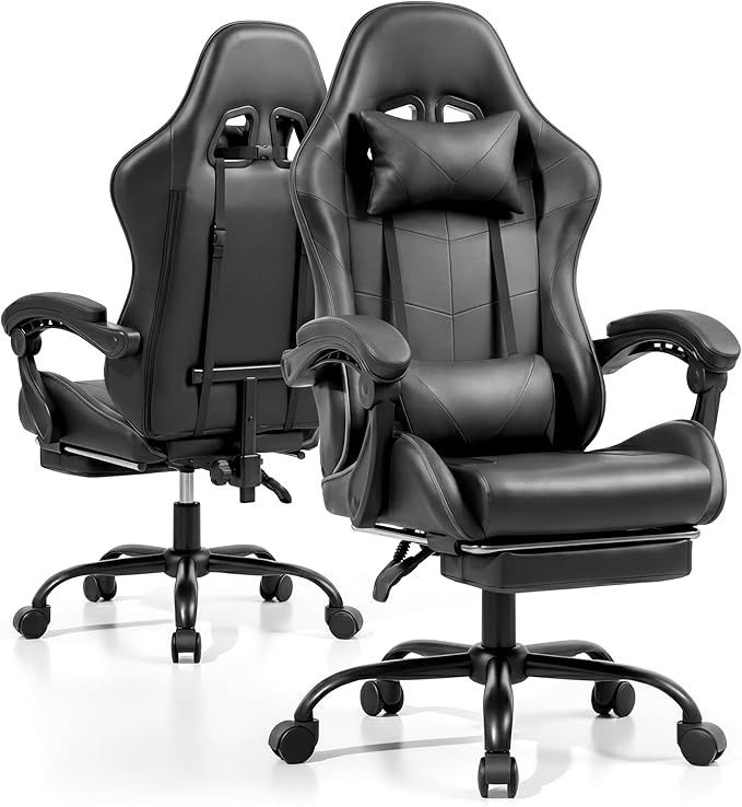 Gaming Chair,Height Adjustable Chair with 360°Office Desk Chair,Heavy Duty 330lbs Video Game Chair for Adults