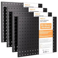INCLY 4 Pack Peg Board, 12"x16" Upgrade Heavy Duty Metal Pegboard Panels, Black Pegboard Wall Organizer, Peg Board Panels for Walls Home, Garage Tools Storage, Shed, Craft Room, Office, Kitchen
