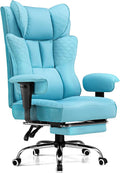 GTPLAYER Big and Tall Office Chair 400LBS Wide Ergonomic Gaming Chair with Deluxe Embossing Designed Leather with Foot Rest,150°Reclining Adjustable Soft Armrests Pocket Spring Back Support and Pillow