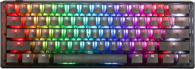 Ducky One 3 Mini Aura 60% Mechanical Keyboard: Quack Mechanics Dampening, Hot-Swappable Cherry MX Blue Switches, High-Density PBT Tripleshot Keycaps, RGB, US, Black