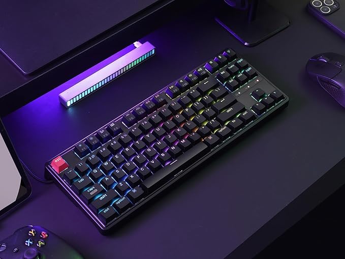 Keychron C3 Pro QMK/VIA Custom Mechanical Keyboard, 8000 Polling Rate Hot Swappable Programmable 87 Keys Compact TKL Layout Gasket Mount, RGB Backlight Wired Gaming Keyboard with Super Banana Switches