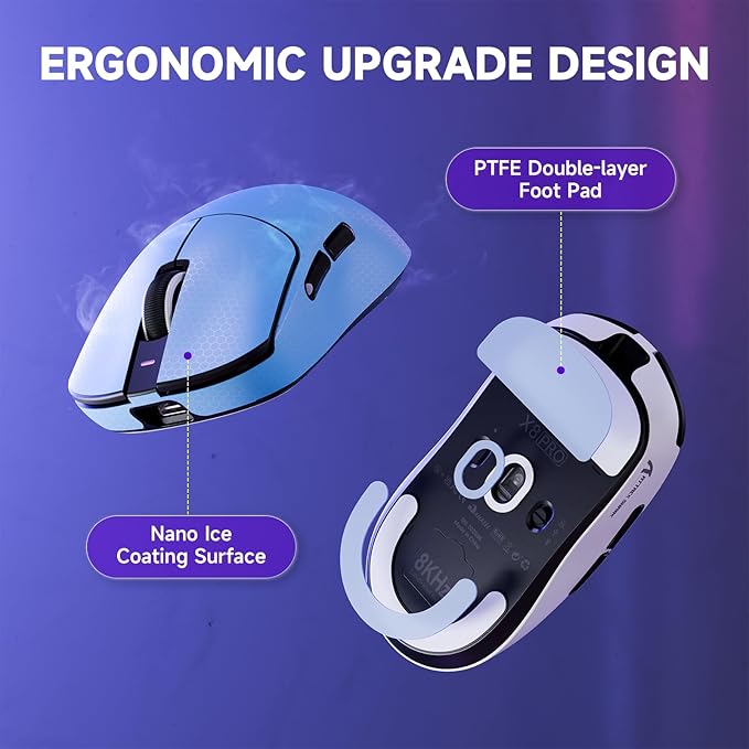 ATTACK SHARK X8 PRO Wireless Gaming Mouse,55g Ultra-Lightweight Wired/BT/2.4GHz Wireless Programmable Mouse,8K Polling Rate,PixArt PAW3395PRO Sensor,40K DPI,Gamer Mice for Big Hand/PC/Win/Mac (Black)