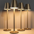 Timjorman 4-Pack Cordless Table Lamps - 5000mAh Rechargeable Battery Operated Desk Lamp, 3-Level Dimmable LED Night Light for Bedroom, Dining, Restaurant - Metal Design(Kahaki-4PACK)
