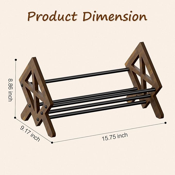Desktop Bookshelf Organizer, Wood Office Tabletop Book Storage Rack, Tilting Bookcase for Books/CDs/Magazine Display (2 Packs Black)