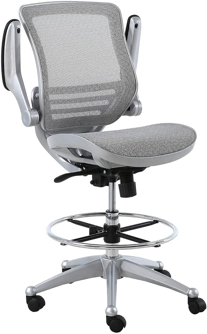 Harwick Evolve All Mesh Heavy Duty Drafting Chair, Gunmetal Finish