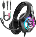 Tatybo Gaming Headset for Xbox One PC, Over-Ear Gaming Headphones with Surround Sound, Noise Canceling Mic