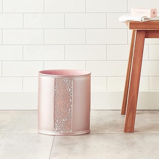 Zahari Home Sinatra Waste Basket Decorative Beautiful Designs Bathroom Bedroom Living Room Decor, Blush